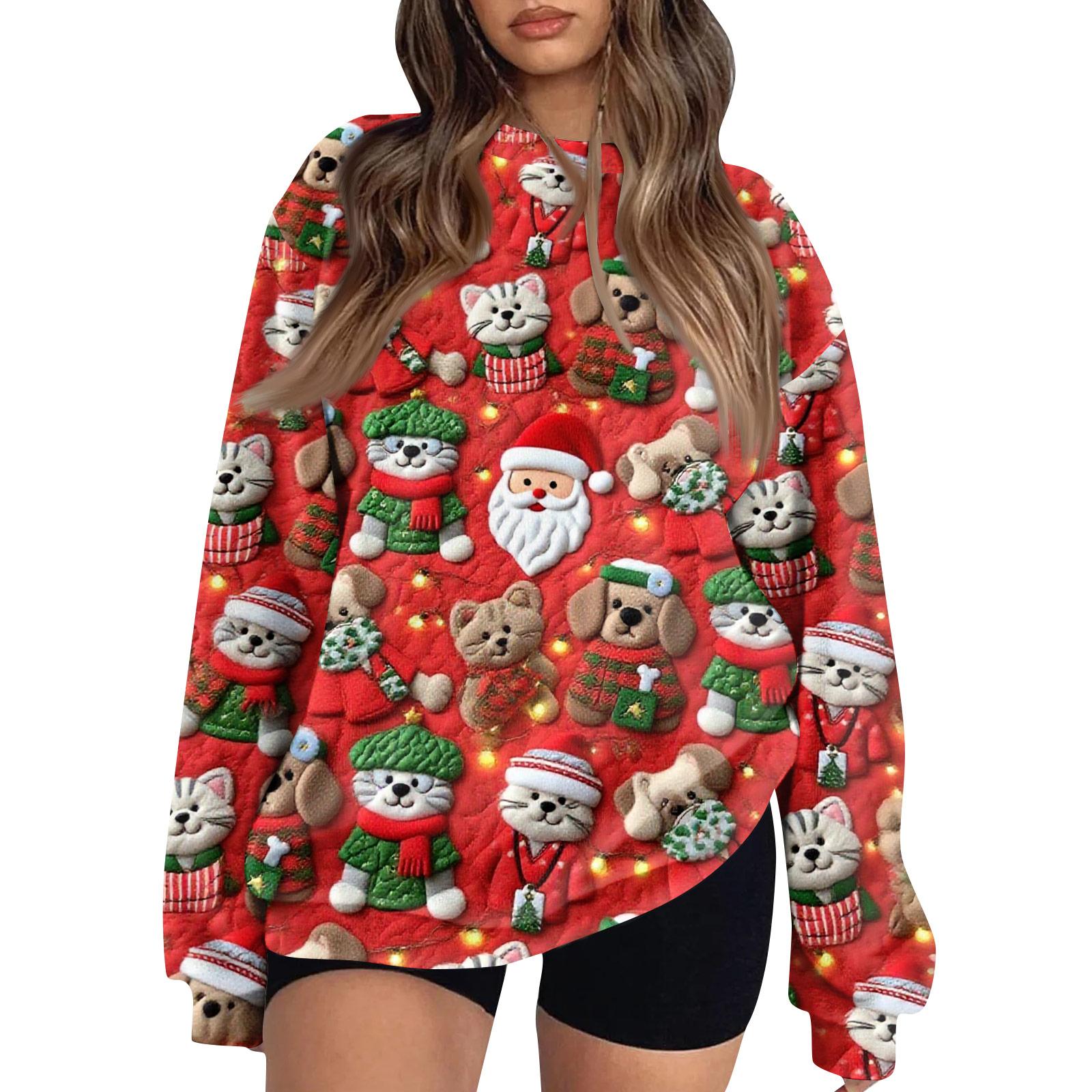 

Women s Fleece Hoodie Long-Sleeve Round Neck Casual Comfortable Loose-Fit Lightweight Women s Hoodie XXL Кіновар