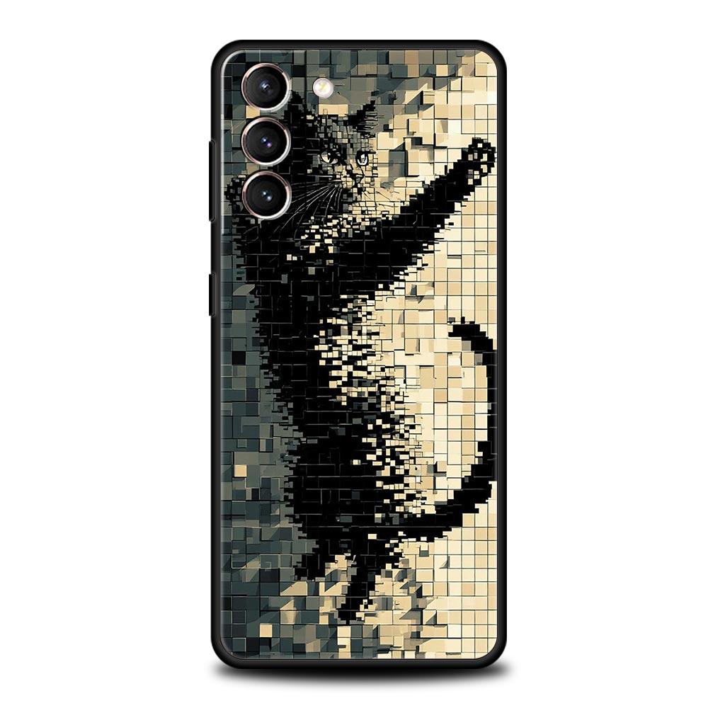 Cute Cat Phone Case Cover for Samsung Galaxy S26 S25 S24 S23 S22 S20 S21 FE Ultra S25 Edge Plus 5G Soft TPU Shell Fundas Capas