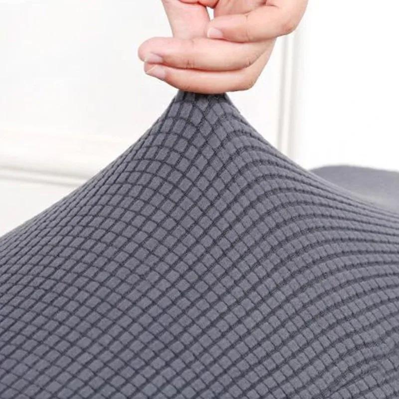 1PC Pineapple Checkered Dustproof Protective Cover Washable Long Bench Cover Solid Colour Stretch Slipcover Thickened