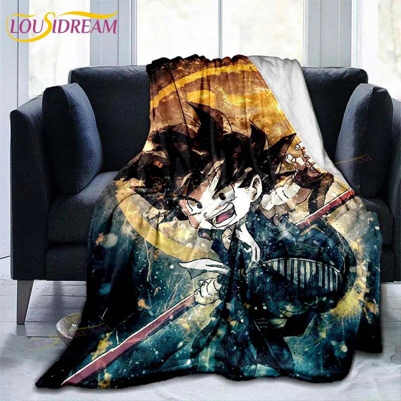 Couverture en flanelle avec personnages de dessins animés japonais célèbres, couverture polaire pour enfants, canapé, voyage, Camping