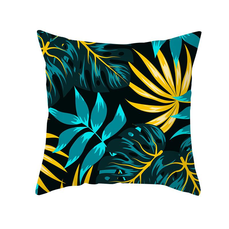 Peach Skin Printed Pillowcase Small Fresh Nordic Green Plant Sofa Cushion Cushion Cover Home Supplies
