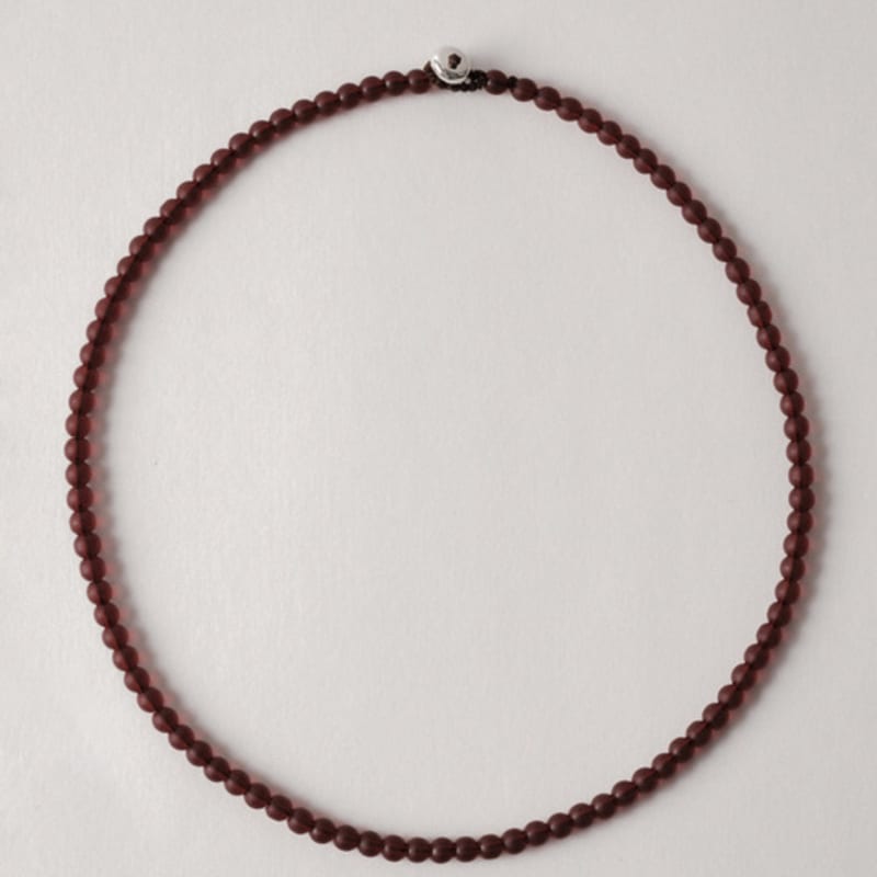 KODO Bead Collar Necklace(Matte Garnet)