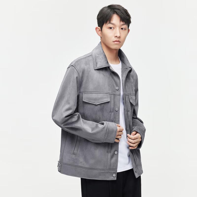 GXG Men's 2024 Spring Two-Tone Faux Suede Jacket