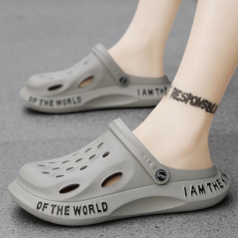 

Coconut hole shoes men s soft-soled garden shoes trendy versatile slippers men s bag head sandals breathable beach shoes men 47-48