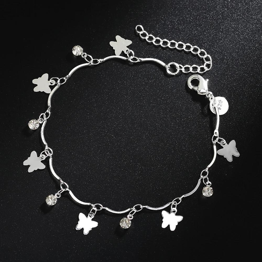 Copper Plated Pretty Nice Butterfly Chain Bracelet Fashion Charm Anklet Wedding Cute Women Lady Party Gift