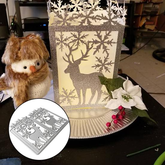 Vánoční jelen vyřezávací šablona DIY reliéfní šablona scrapbooking papírové karty dekorace
