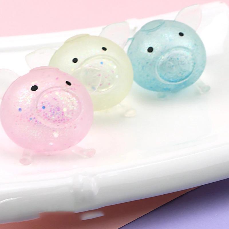 Non-Toxic Squeeze Toys Pig Ball Toy Anti Stress Squishy Squeeze Pig Children Gift Kawaii Fidget Toy Pig Creative Design For Sdudents Kids