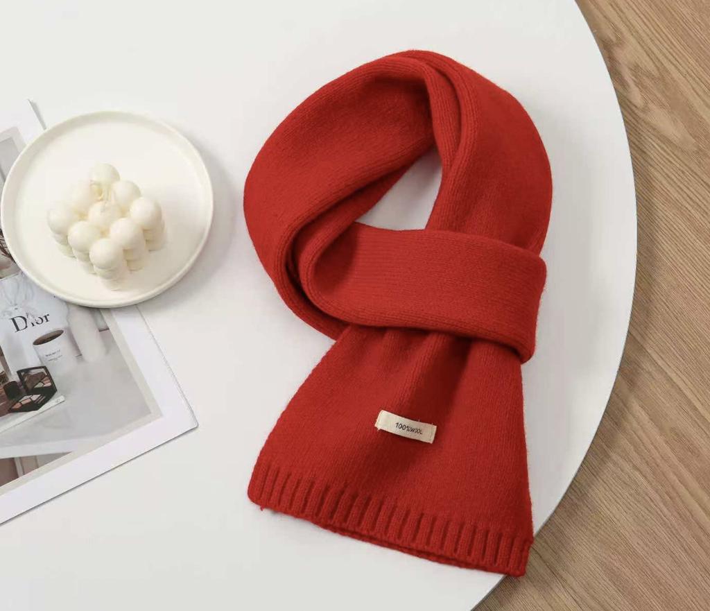 100% Australian Pure Wool Knitted Scarf For Women Men Autumn Winter Cashmere Couple Style Versatile Warm Neck Warmer Scarf