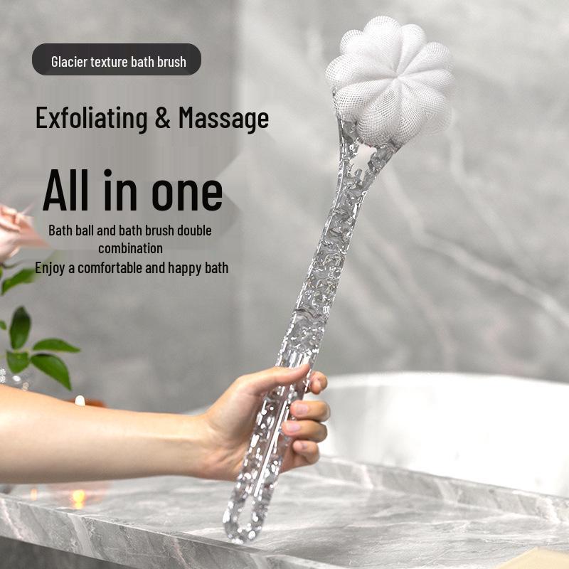 Luxurious Long-Handle Bath Brush and Exfoliating Back Scrubber