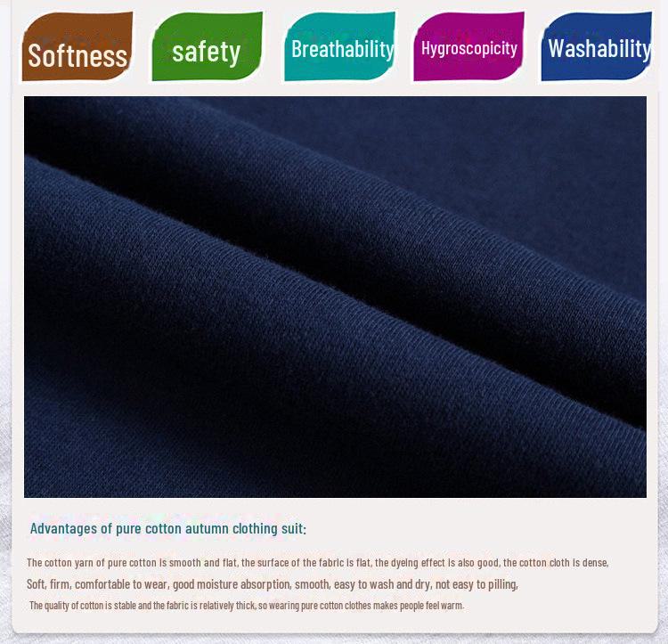 Set de haine de toamnă pentru bărbați: Pulover și Pantaloni din Bumbac Ușor - Articole Termice pentru Vârsta Mijlocie și Persoane Vârstnice