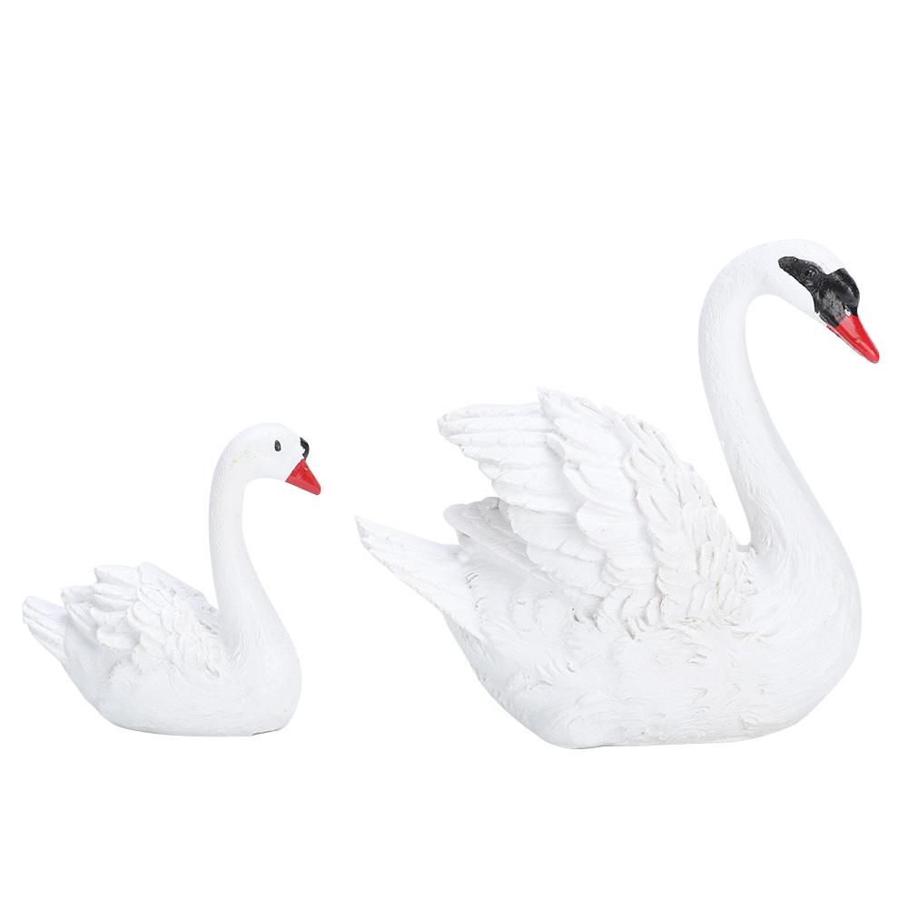 3pcs Lawn Garden Courtyard Resin High Simulation Swan Decoration Animal Ornament