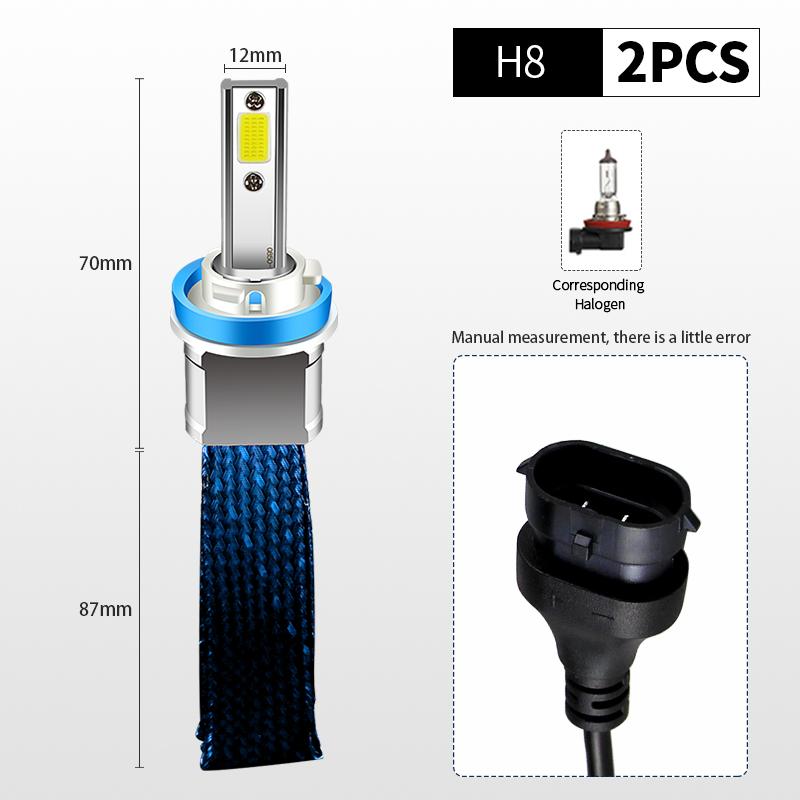 2PCS 12V Canbus Car Lights H4 HB2 H7 Hi/Lo Beam 6000K Fanless White H1 H8 H11 Led Headlight Bulbs 9005 HB3 9006 HB4 Fog Light