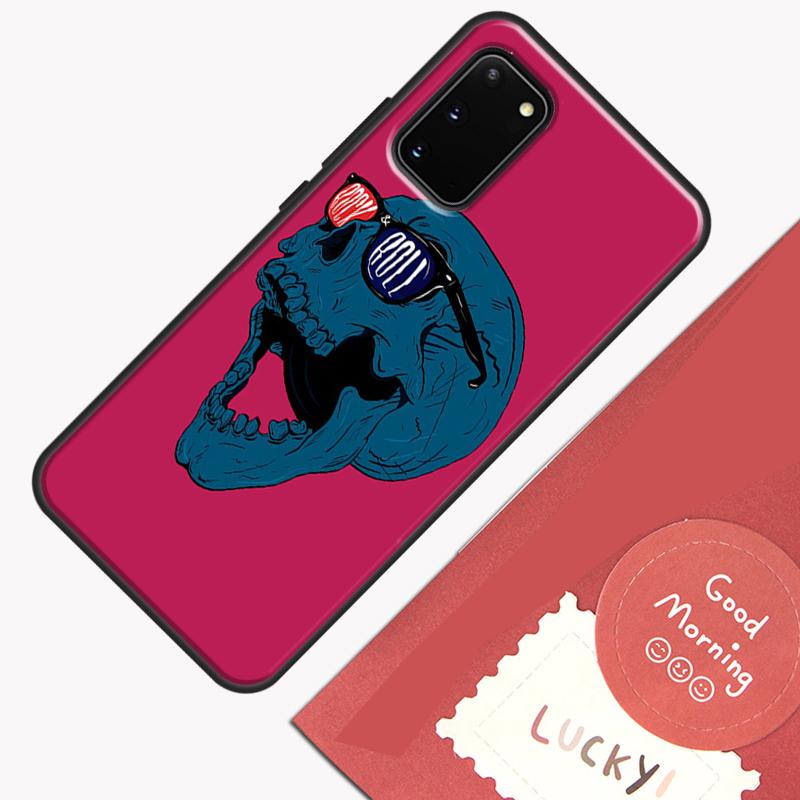 Rock and Roll Skull Phone Case For Samsung Galaxy S23 S26 Ultra S20 S21 S22 S24 S25 Plus S10 S25 FE Cover Shell