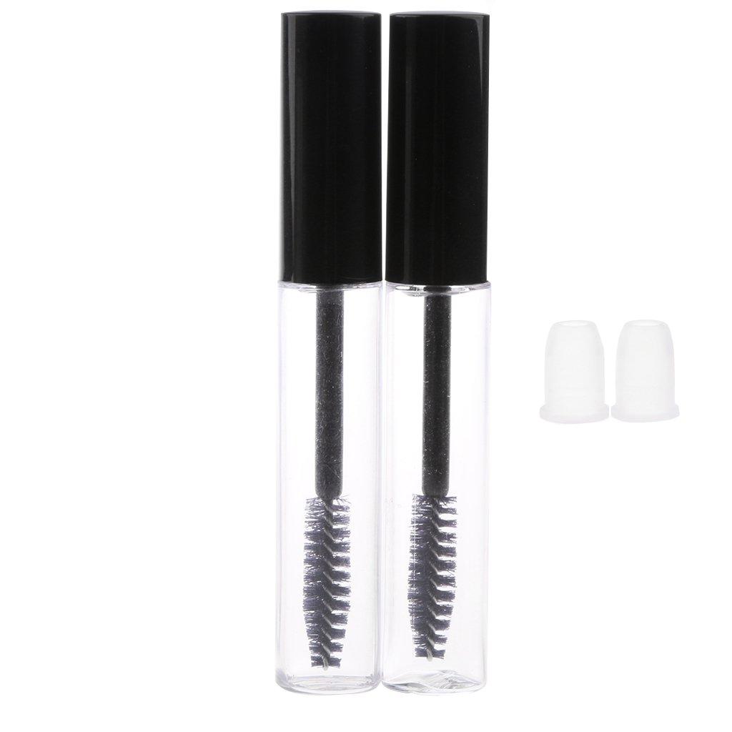Vinayakart 2Pcs of 7ml Empty Tube Eyelash Cream Mascara Wand Container Bottle Vials with Brush and Plugs DIY