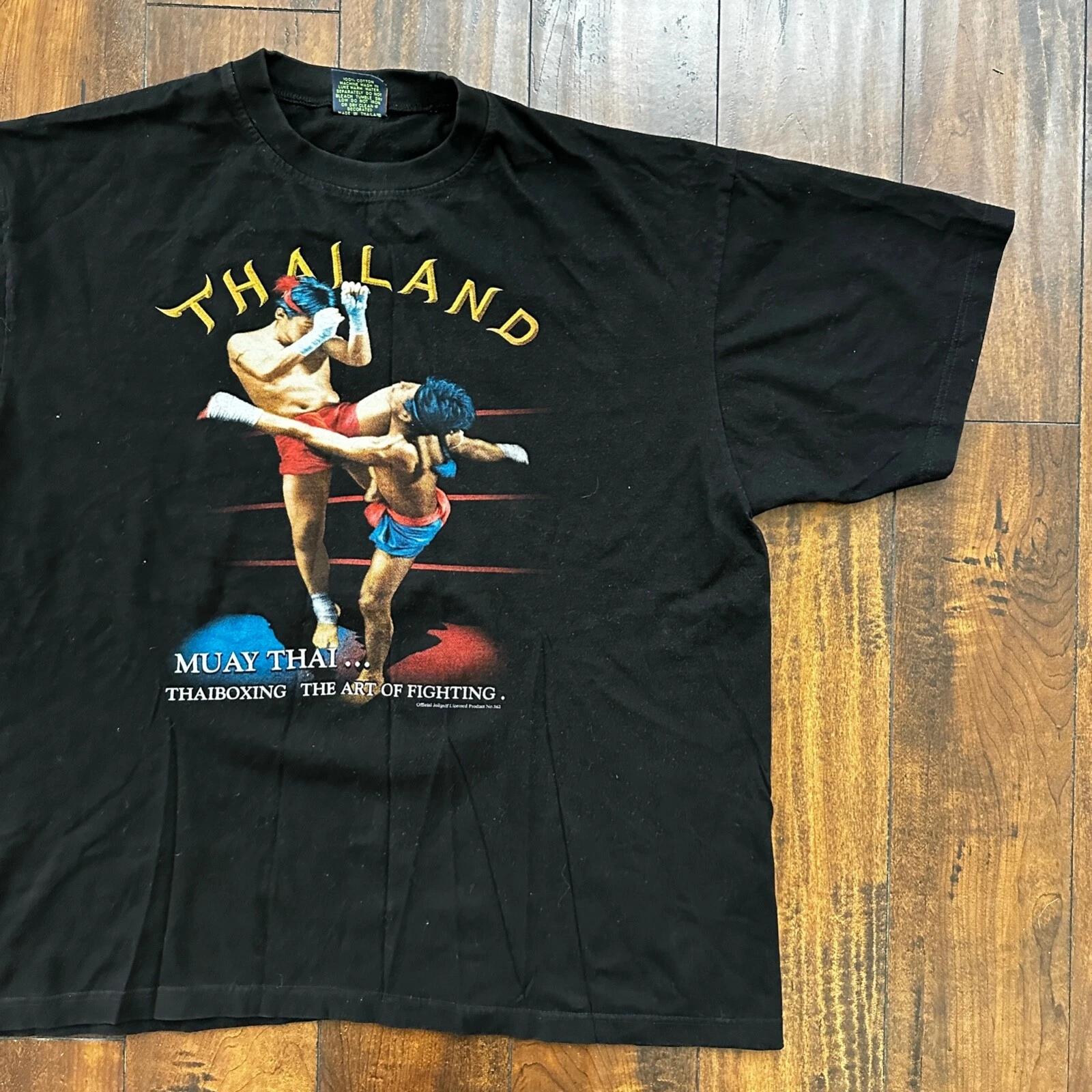 

Muay Thai Thailand Boxing Box Vintage T Shirt Y2K Rap Tee Graphic Grunge Nirvana 3XL