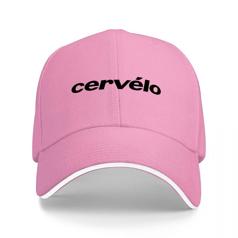 Cervelo Logo Black Baseball Cap with White Trim Mesh Back Design for Cycling Enthusiasts and Outdoor Activities