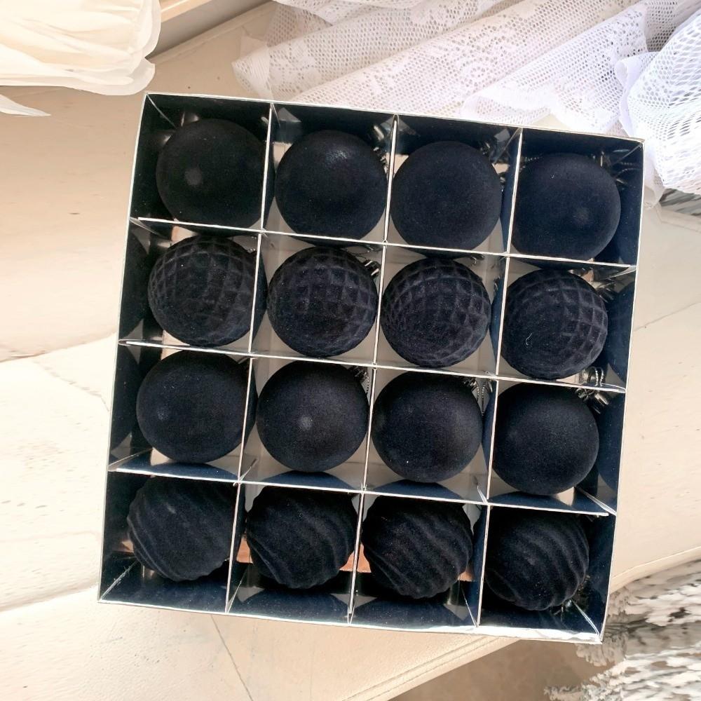 New 6cm Christmas Ball Set Xmas Baubles Flocking Xmas Tree Hanging Pendant Gift Ball Christmas Decorations Xmas Ornament Ball