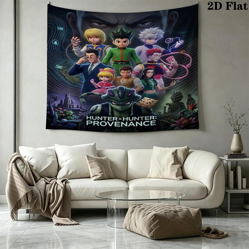 Hunter X Hunter Wall Tapestry Aesthetic Wall Hanging Printed Fabric Blanket Decorative Tapestries For Bedroom Living Room Home Decor