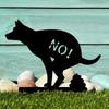No Dog Poop Signs for Yard Metal Rustproof Yard Stakes Spike Gag Caution Funny Dog Poop Floor Sign for Garden Grass Deck Pathway