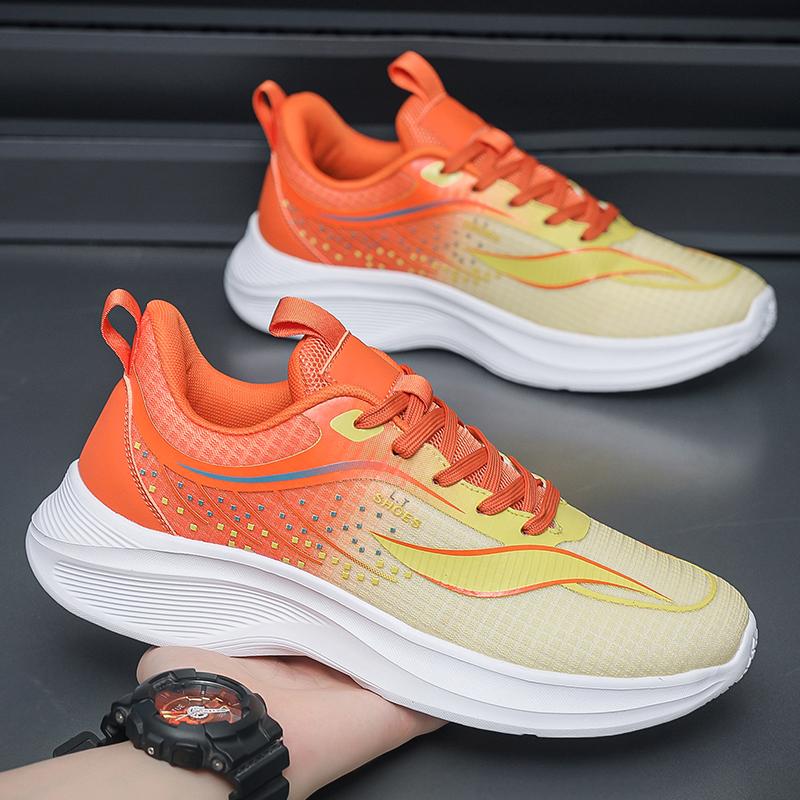 

Мужские кроссовки для ходьбы с сетчатой поверхностью, дышащие, повседневные, нескользящие, дополнительный размер 48, легкие, для тренировок по ходьбе, фитнесу 41 оранжевый