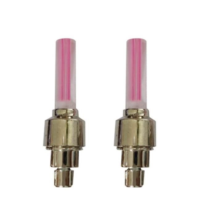 

Décoration de vélo,Bouchon de Valve à Air de roue 2 pièces,lampe LED de pneu de voiture moto,néon buse de gaz,Valve - Pink[C78392]