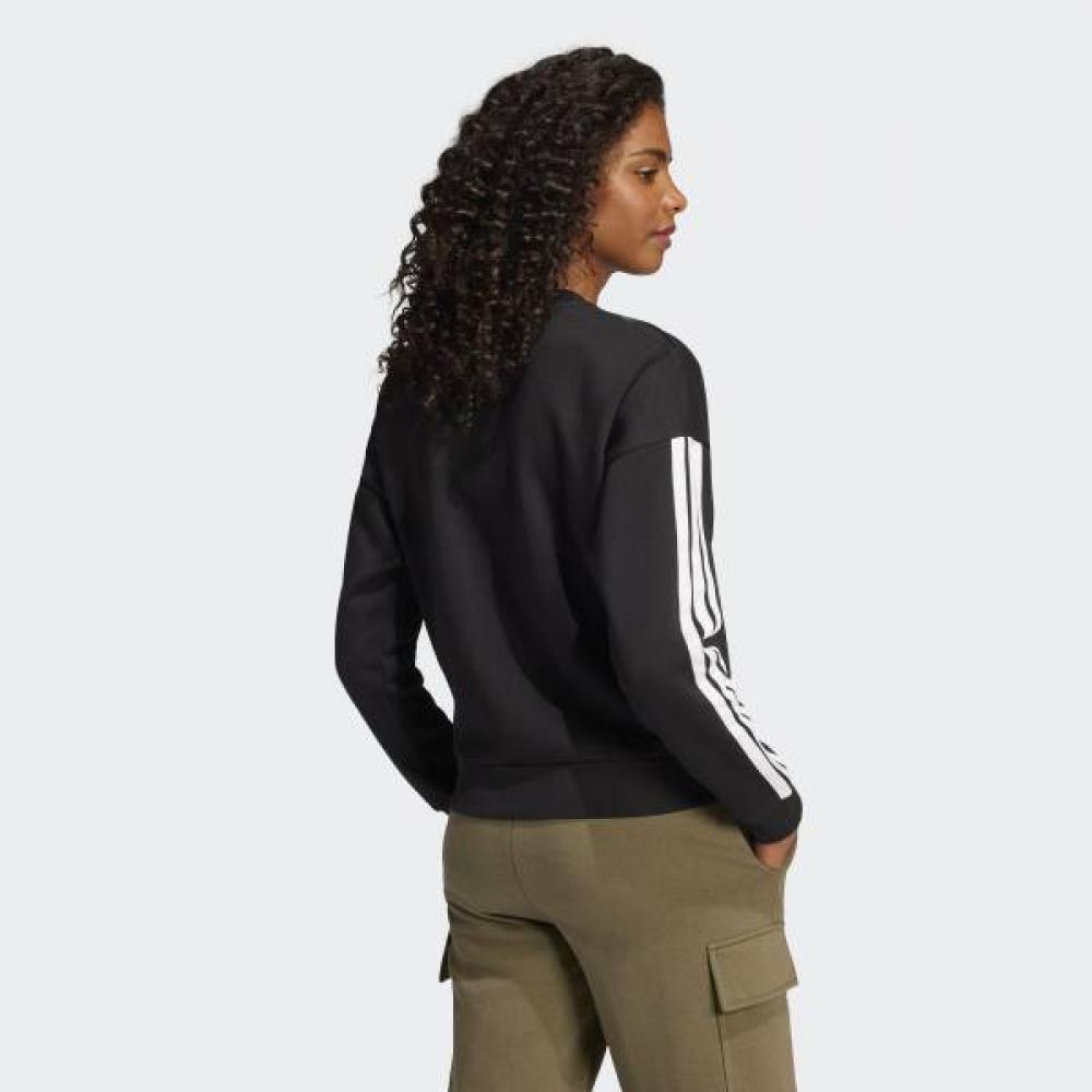 Adidas Essential 3 Stripe Fleece Sweatshirt Je1298