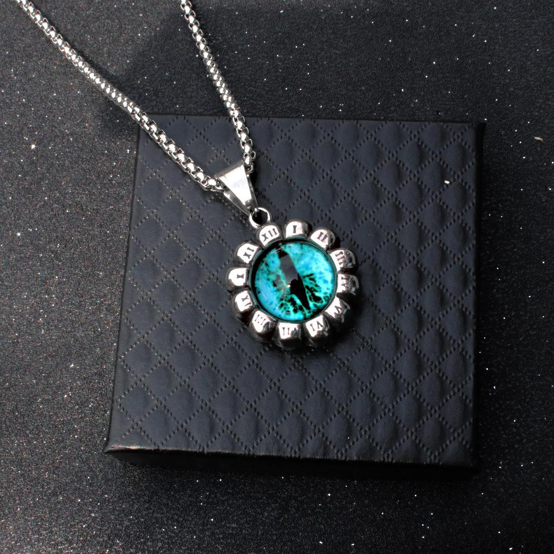 

Новое ожерелье с крестом и глазами подсолнуха с ожерельем из нержавеющей стали, мужская и женская подвеска из титановой стали