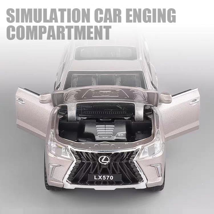 Toyota Lexus LX570 SUV Mare de Teren Simulare Diecast & Vehicule de Jucărie Sunete & Lumină Mașină cu Tracțiune:32 Model de colecție din aliaj