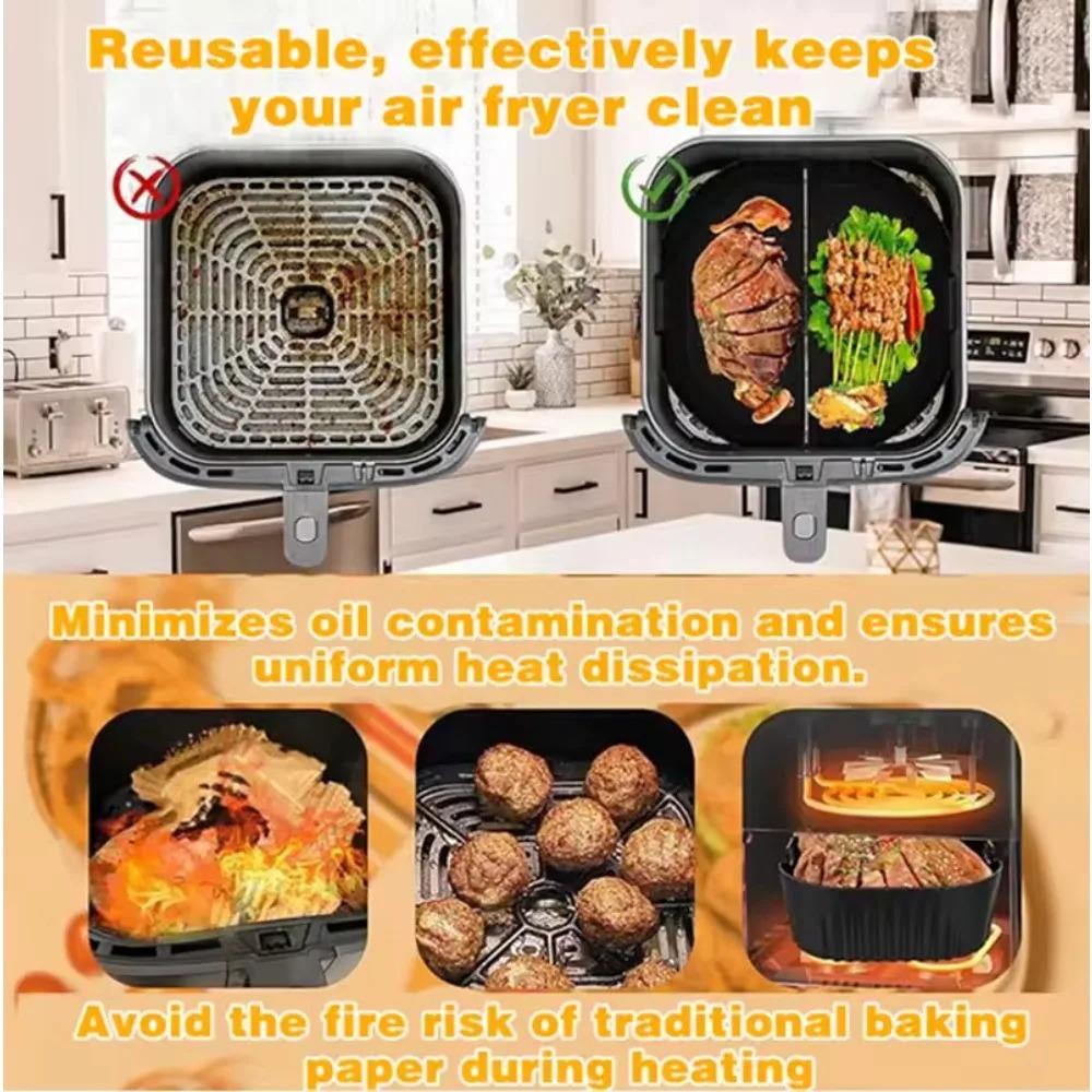 Silicone Air Fryer Mold Oil Filter Strip for PhilipsNA230 COSORI6.2L Non-Stick Reusable Baking Pan Grill Mat Easy Clean