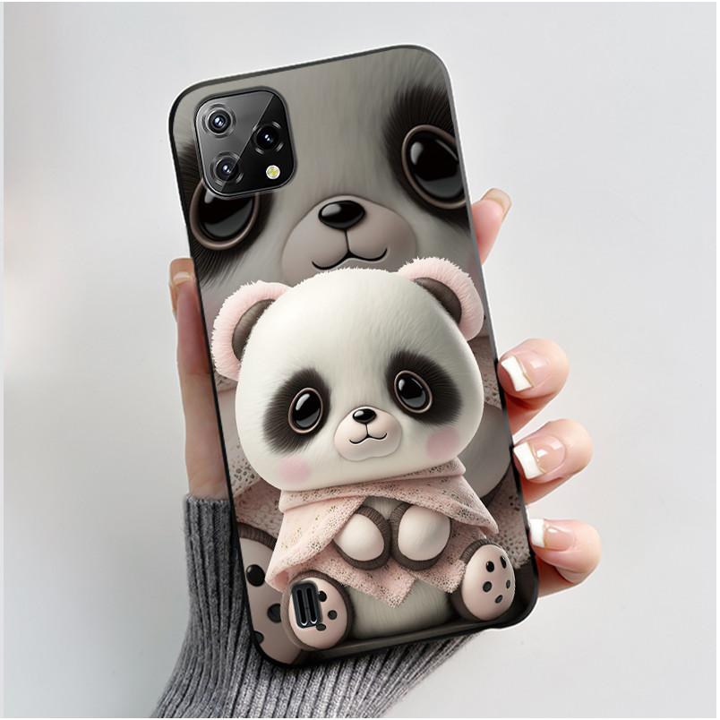 For Blackview A55 Case Oscal C60 Back Cover Luxury Cute Love Rabbit Funny Pattern Black TPU Soft Silicone Protective Phone Case