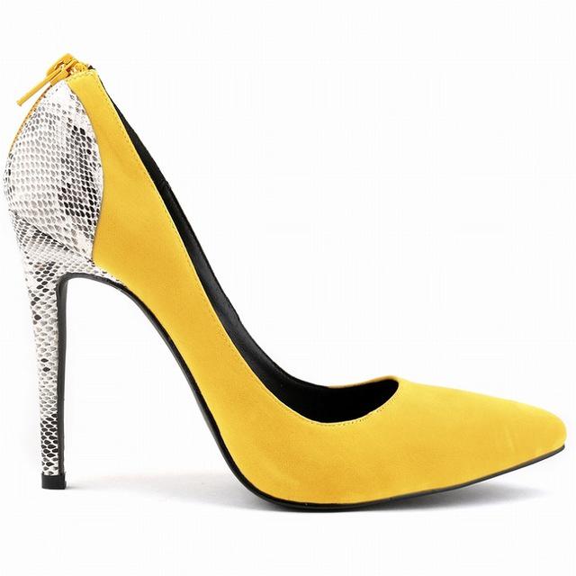 

Women Faux Velvet Sexy High Heels Pointed Corset Zipper Pumps Court Wedding Party Shoes Shoe 42 жовтий