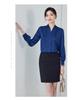 Black V-Neck Long Sleeve Women's Shirt - Petite Professional Interview Wear for Spring and Autumn