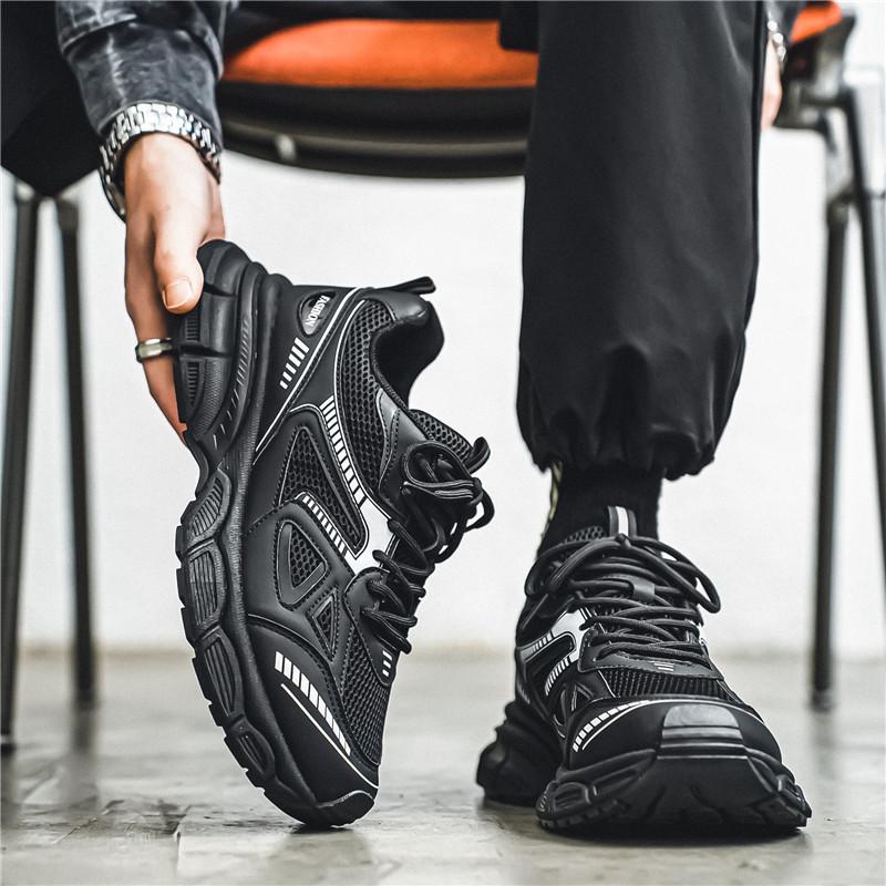 Platform Dad Shoes 2025 Summer New Mesh Breathable Casual Sports Shoes Men's Non-slip and Wear-resistant Running Shoes Men's