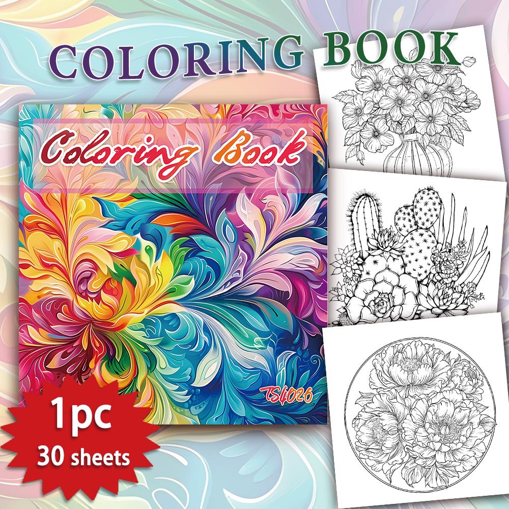 1pc, Teen Girls Coloring Book - Teen Coloring Book - 30 Sheets, 8.3x 8.3in, For Adult Stress Relief, Christmas, Halloween Gifts