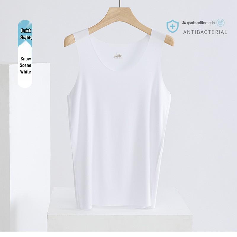 

Modal Men s Sleeveless Base Layer Vest: Breathable, Sweat-Wicking, Seamless, Elastic, Cool-Feeling. XXL білий