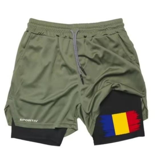 Romania Flag Camouflage Muay Thai Kick Boxing Shorts Men Women Unisex Casual Sportswear Double Layer Quick Dry Training Sport Gym Fitness Workout
