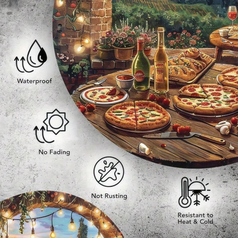 Retro Pizza Tin Sign 8x8 Inch Vintage Metal Wall Art Home Bar Cafe Decor