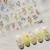 Flower Nail Art Stickers Decals, Spring Flowers Nail Stickers for Nail Art, Floral Plant Nails Design 5D Embossed Nail Decals Flower Stickers for