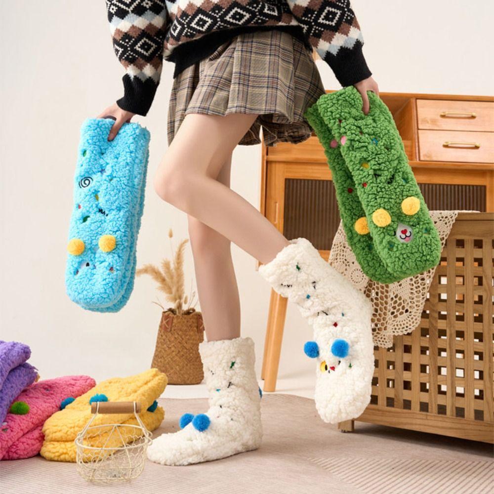 Mid Tube Thickened Floor Socks Plush Fleece Sock Women Soft Sleeping Slipper Socks Men Women