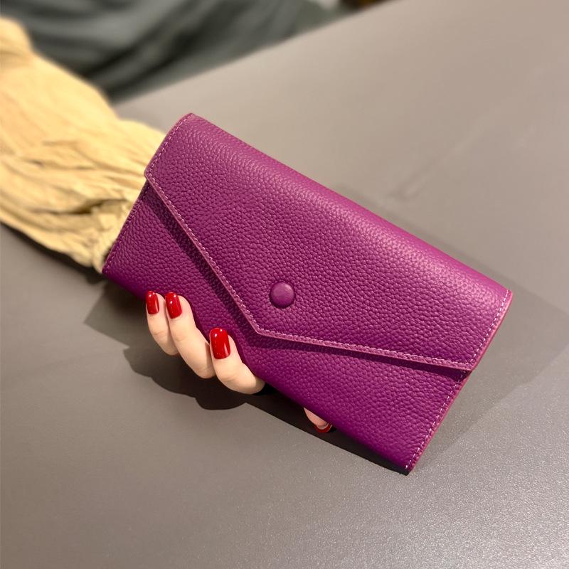 2024 Women's Genuine Leather Multifunction Long Wallet and Coin Purse with Phone Holder