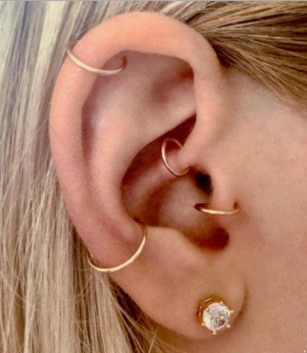 Piercing do wargi na klips 18G Stal nierdzewna Hipoalergiczny Punk Bez przekłuwania Pierścień do warg Pozłacany Kolczyk do chrząstki ucha Conch Cuff
