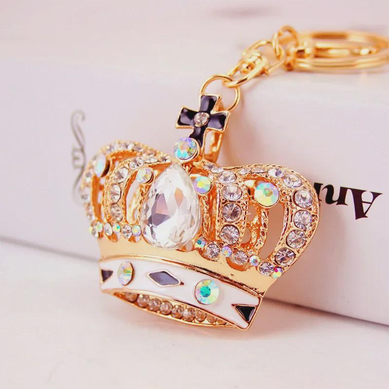 Crystal Gem Crown Keychain: Women's Alloy Jewelry & Car Pendant Accessory