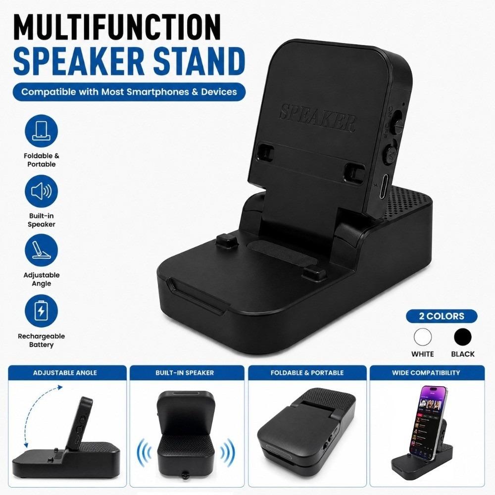 3-in-1 Mobile Speaker Holder Foldable Desktop Phone Holder Induction Sound Amplifier Desktop Use