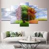 5 paneler Landskap Lerret Maleri Fire årstider Tre Magisk utsikt Plakater og utskrifter Veggkunst Bilder Rom Home Decor Ingen ramme