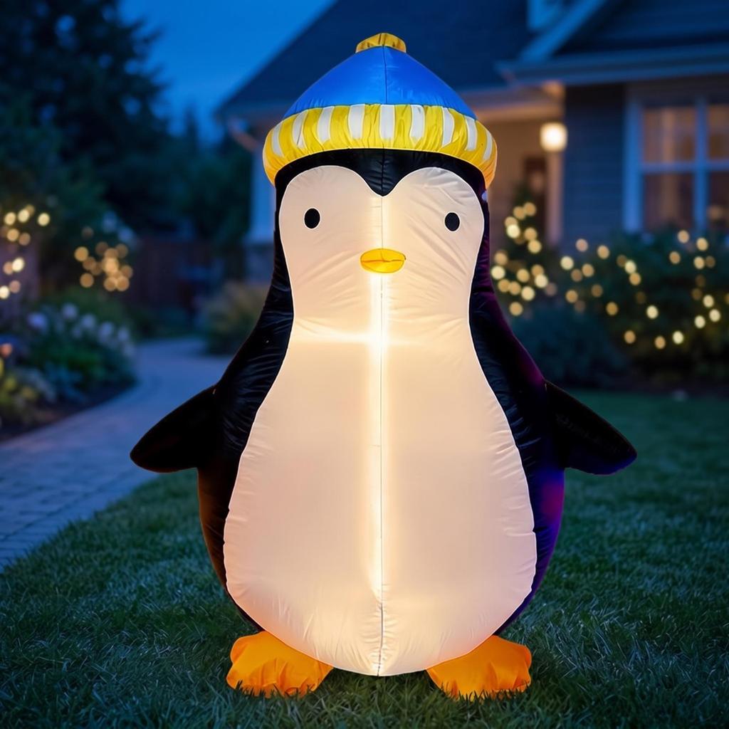 Inflatable Penguin with 5ft Outdoor Yard Decoration for Lawn, Garden