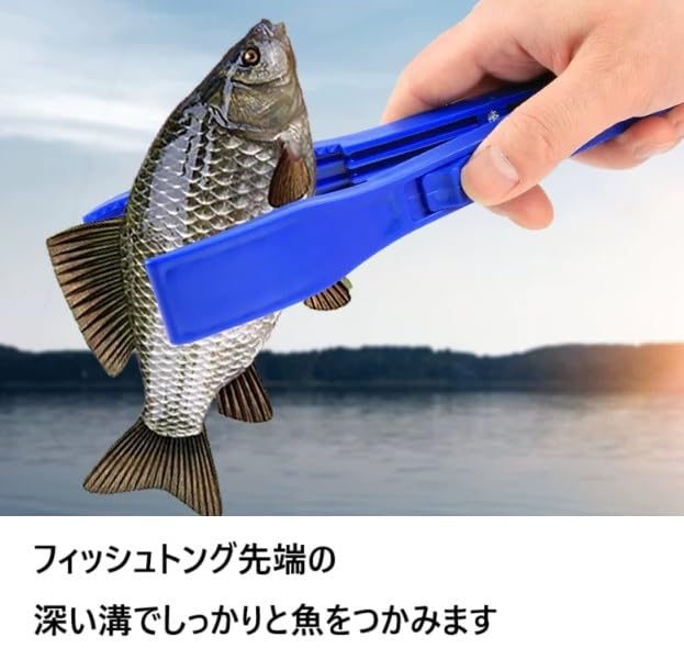 Fish Tongs, Fish Grips, Fish Grabbers, Fishing Scissors with Locking Function, Portable, Lightweight, Black