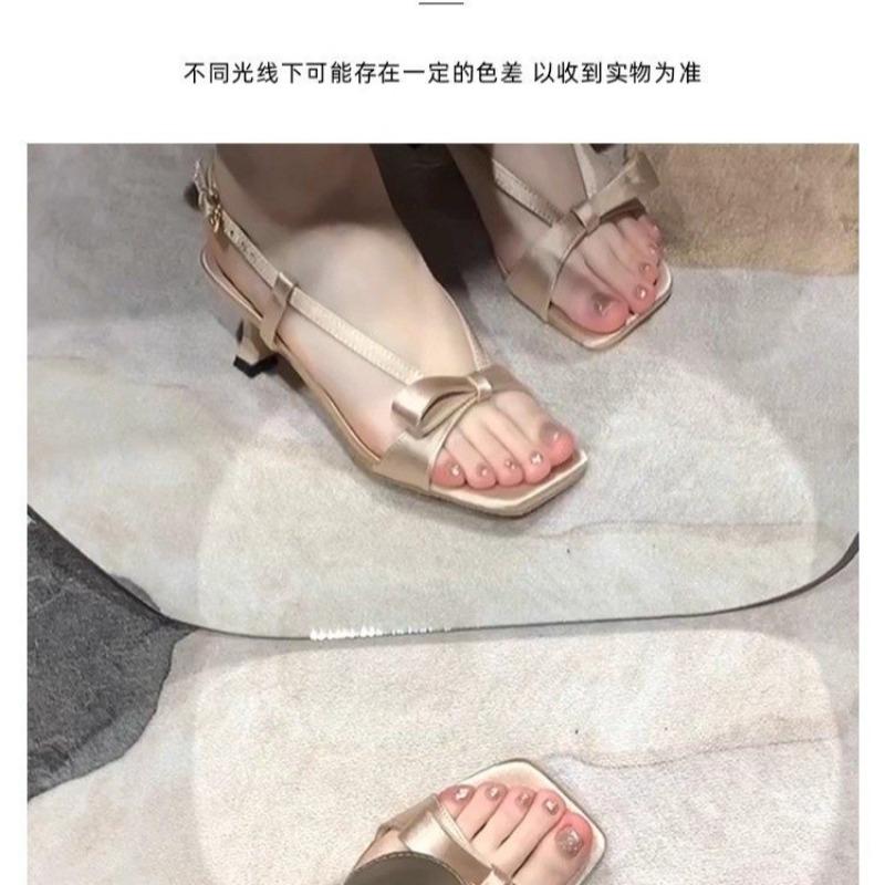 Fashion Elegant Temperament Fashion Sandals Women's 2025 Internet Celebrity with Skirt Versatile Japanese Square-toed Sandals