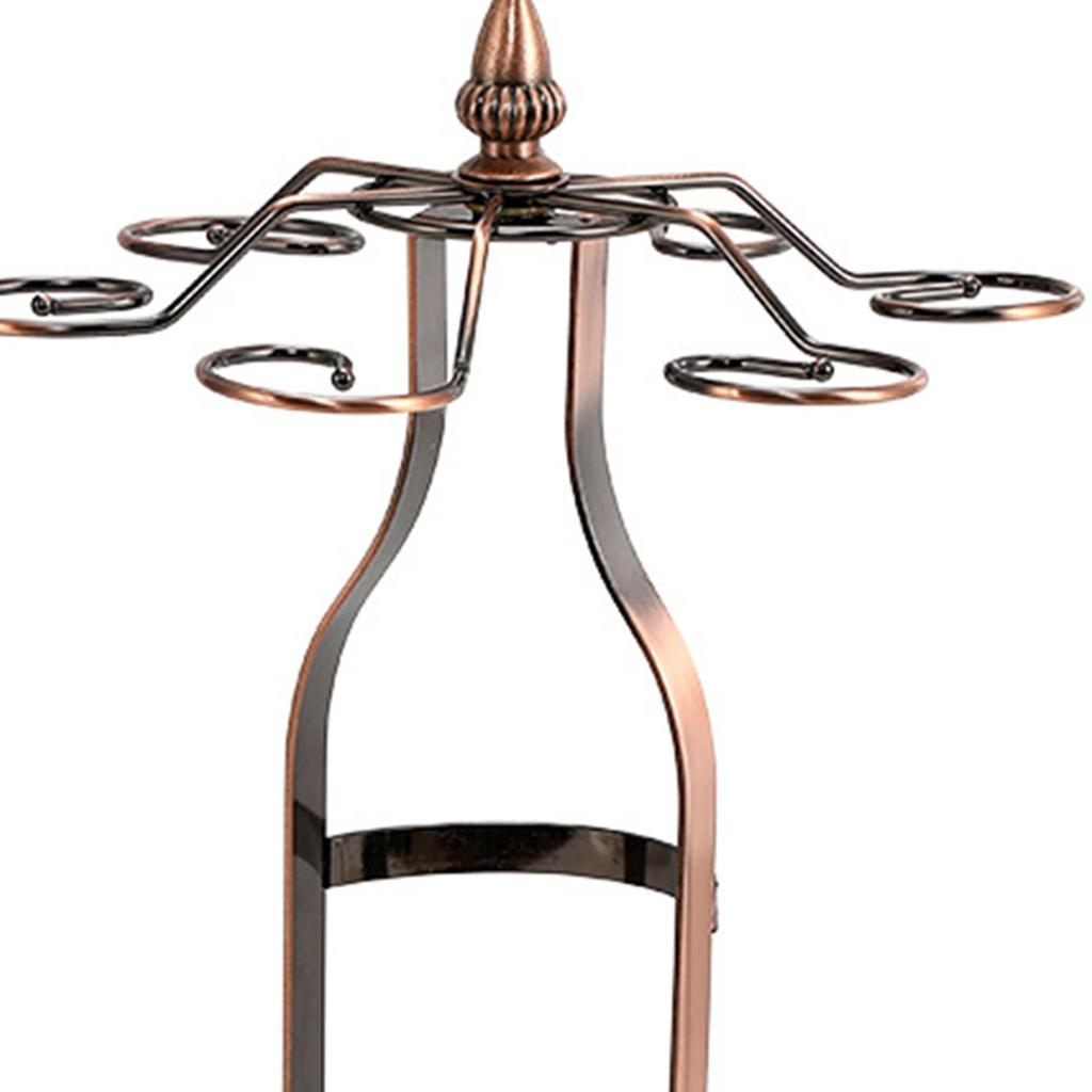 2 in 1 Wine Rack Stemware Storage And Display 6 Glasses Bottle Unique Iron Goblet Drying
