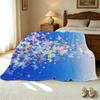 Plush Flannel Blanket Butterfly Pattern, Soft Warm Breathable Single Size Throw, Cozy Home Bedroom Nap Blanket for Halloween & Christmas Decor