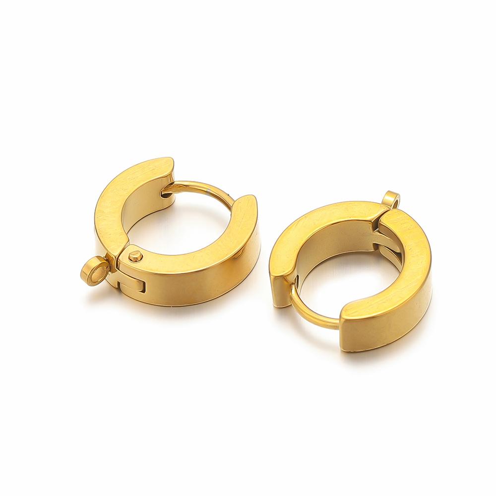 10pcs Stainless Steel Huggie Hoop Earring Hooks Clips Ear Post for DIY Jewelry Punk Hiphop Earrings Making Supplies Accessories